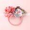 Girl Big flower Boutique Hairbands Pearl Floral Patchwork Nylon headwear 8colors