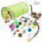 Manufacturer wholesale 21 packs tunnel mouse plush ball bell interactive cat toys set