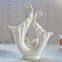 Hollow Out Gild Modern Art Hand Made Large White Ceramic Vase For Living Room Decor