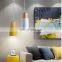 Modern Decorative Wood Base Colorful Metal Shade Pendant Light CE