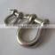 Stainless steel G209 US Type Bow shackle for marine and industrial rigging aplications
