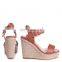 Women latest and beautiful quality design rope wedge heel platform sandals shoes ladies footwear