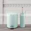 3L/5L/12L embossed pedal bin with toilet brush holder bathroom accessories 2 pieces set stainless steel waste bin