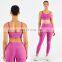 Custom Women Ribber Fabric Sport Set Girls Yoga Gymwear Wholesale Workout Set Fitness clothing