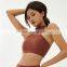 Custom Sexy Adjustable Invisible Zipper Sports Bras Women High Impact Backless Yoga Tops