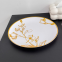 13 inches Factory Customized White Plastic Floral Design Party Plates With Gold Rim