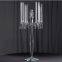 Glass Candle Stick Holders Centerpieces Clear Crystal Candelabra Table Decorations for Wedding Party Events Decorative