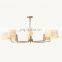 Custom Classic Retro Simple MARTINEAU Linear tapered oval white linen shade  chandelier for home hotel ceiling hanging lighting