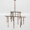 Postmodern Industrial Metal Brass 72 Bulb Descending Linear System Chandelier f Suitable for Home and Hotel Decoration Lighting