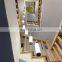 Custom spiral stairwell warm white light LED natural alabaster chandelier hotel stairwell linear decorative pendant light