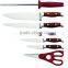 WOOD+430 S/S HANDLE 6PCS KITCHEN KNIFE SET