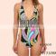 2016 garden paisley print ladies one piece swimwear women swimsuit