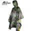 Military Waterproof Rain Poncho Hooded 100% Polyester with PVC Coating Material Camo Rain Poncho