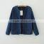 2014 European women fashion 100% cotton slim denim long sleeve jeans winter cotton-padded jacket