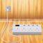 8 way surge protected 250v electric power socket with usb Extension lead