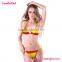 Big Stock OEM Ladies Spain Flag Sling Bikini Sex Model