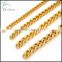 9inch-36inch Stainless Steel Gold Plated Curb Mens Cuban Chain Necklace Bracelet