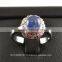 7x6 MM Blue Star Sapphire Ring Lab-Created Sterling Silver 92.5 Size 5.5