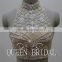 Real Sample Halter Neck Beaded Sexu Back Open Two Piece Evening Dress