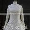Real Works Appliques Muslim Bridal Wedding Dress Long Sleeve Ball Gown