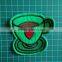 Custom iron on laser cut green cut embroidered patch and heat transfer sticker