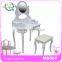 Dressing table & stool with mirror & 7 storage drawers high quality girl dressing table