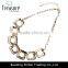 Antique jewelry rose red resin golden alloy chain choker necklace jewelry for girl 2016