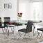 Z613 Modern comfortable black PU bow leather dining chair with metal frame