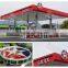 Gas station digital price display advertising large pylon sign