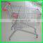 Chrome Plating Metal Wire Mobile Shopping Trolley with 4 Wheels