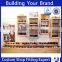 wooden led gondola optical shop counter design