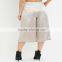 2016 fashion women summer white cropped trousers loose high waist