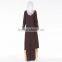 2016 Summer Fashion Women Two-Tone Color Maxi Dresses Ladies Lace Long Sleeve Zipper 3 Layers Hem Latest Design Muslim Dress