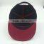 wholesale custom design your own logo 7 panel black snapback hat with woven label