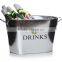 Large Silver Metal Beer Ice Cooler Bucket