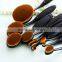 High Quality Synthetic Hair Oval Toothbrush Makeup Brush 10pcs Set