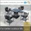 Newly design garden furniture outdoor rattan dining table and chairs