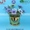Quality Plating gold / copper Ceramic Plant Pots with Saucer