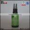hot selling wholesale 30ml light green empty hair oil glass bottle pump cosmetics screen printing hot stamping free sample