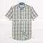 plaids 100% Organic Cotton Yarn dyed shirt, Men casual short sleeve shirt