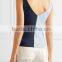 New Style Blouses Neck Ladies Ribbed Tank Top Designs hst2133