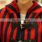 Europe hooded striped knit cardigan sweater irregular