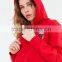 Mgoo Customize Women's Red Cropped Hoodie Sweatshirt Relaxed Fit Ribbed Cuff Long Sleeves Cotton Fleece Hoodies