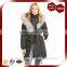 European Style Customized Color Fur Trim Hooded Long Padding Quilting Coat For Women