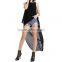 New Fashion Women Sleeveless Blouses false two piece short front long