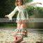 christmas reindeer embroidery custom cotton girls clothes sets