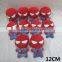 Hot sale cartoon toy cute spider man anime plush soft pendant 10pcs per set