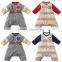 2016 autumn sweet heart colorful stripes long sleeve babysuits