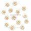 Alloy Rhinestone Button with pearl for Accessories clear with golden plating