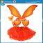 Fancy Fairy Pixie Wings Tutu Wand Costume Set For Girls Party Dressup
